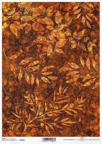 Papier ryżowy A4 ITD R1616 do decoupage jesienne liście