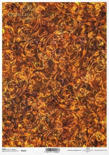 Papier ryżowy A4 ITD R1614 do decoupage bursztyn