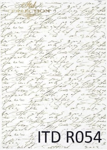 Papier ryżowy A4 ITD R0054  do decoupage pismo