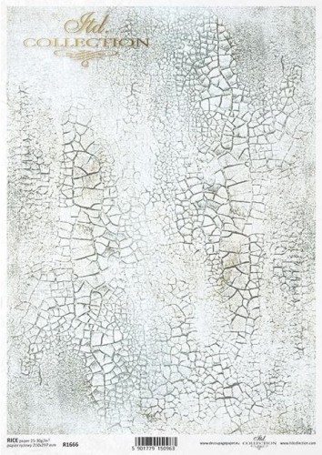 Papier ryżowy A4 ITD R1666 do decoupage spękania