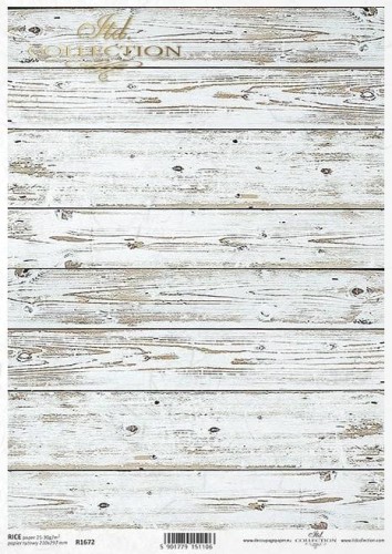 Papier ryżowy A4 ITD R1672 do decoupage deski shabby chic