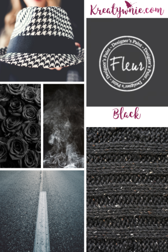 Farba kredowa mineralna czarny Fleur 130 ml - Black F77