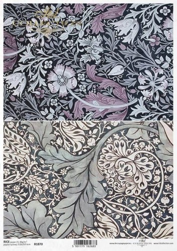 Papier ryżowy A4 ITD R1870  do decoupage ornamenty