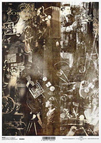 Papier ryżowy A4 ITD R1864  do decoupage kino