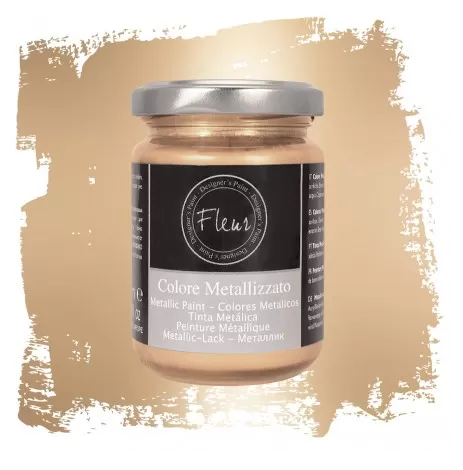 Metaliczna farba mineralna brąz Fleur 130 ml - F95 Jet Set Bronze