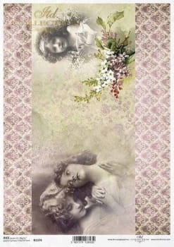 Papier ryżowy A4 ITD R1374 do decoupage  damy retro