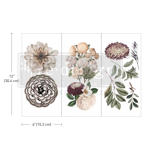 Prima decor transfer do mebli mały 3 części po 15x32,5cm Natural flora