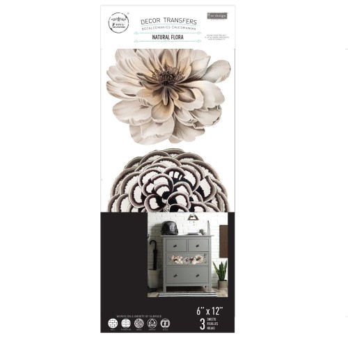 Prima decor transfer do mebli mały 3 części po 15x32,5cm Natural flora