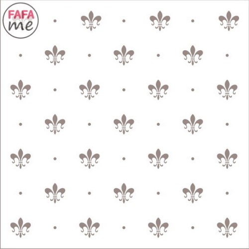 Szablon malarski do mebli SCS 018 królewska lilia fleur de lis 30x30 cm