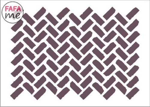 Szablon malarski SM 276 cegły jodełka 15x21 cm