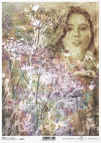 Papier ryżowy A4 ITD R2072 do decoupage kobieta lato