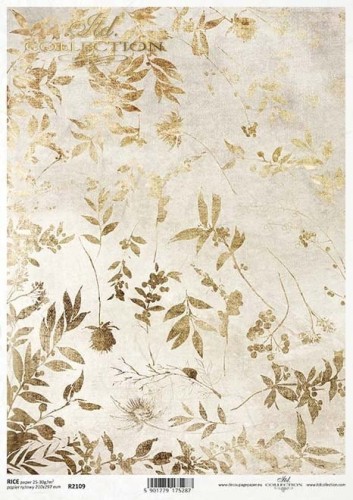 Papier ryżowy A4 ITD R2109 do decoupage liście