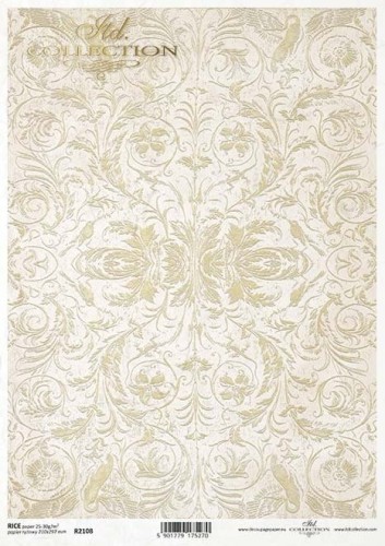 Papier ryżowy A4 ITD R2108 do decoupage ornamenty