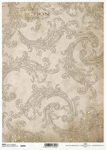 Papier ryżowy A4 ITD R2096 do decoupage ornamenty