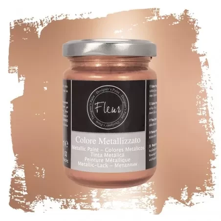 Metaliczna farba mineralna różowe złoto Fleur 130 ml - F93 Cosmo Rose Gold