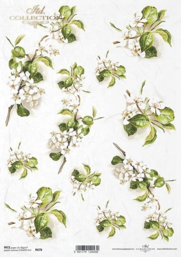 Papier ryżowy A4 ITD R0678 do decoupage wiosna