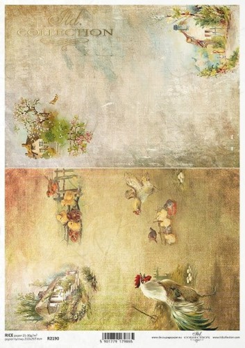 Papier ryżowy A4 ITD R2190 do decoupage  wiosna 