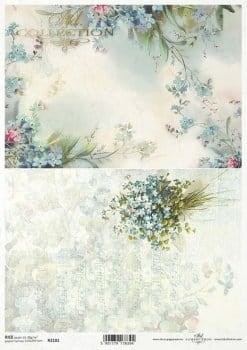 Papier ryżowy A4 ITD R2181 do decoupage niezapominajki