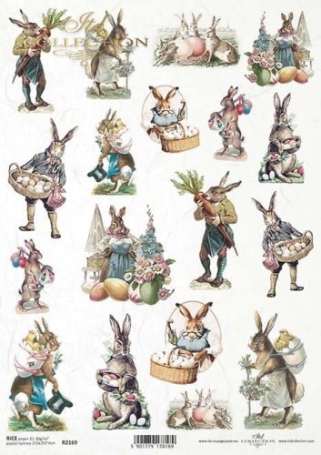 Papier ryżowy A4 ITD R2169 do decoupage Wielkanoc