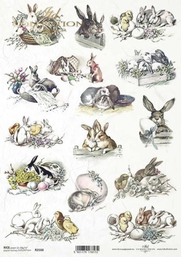 Papier ryżowy A4 ITD R2168 do decoupage Wielkanoc