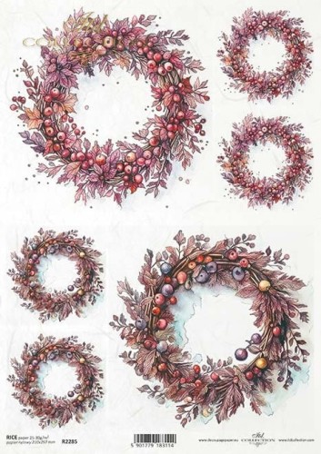 Papier ryżowy A4 ITD R2285 do decoupage jagody