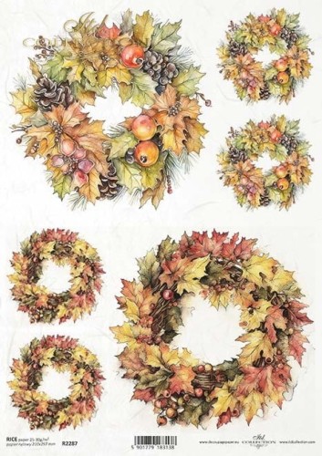Papier ryżowy A4 ITD R2287 do decoupage jesień