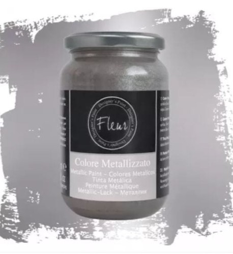 Metaliczna farba mineralna srebrny Fleur 330 ml - F90 Aston Silver Srebrny