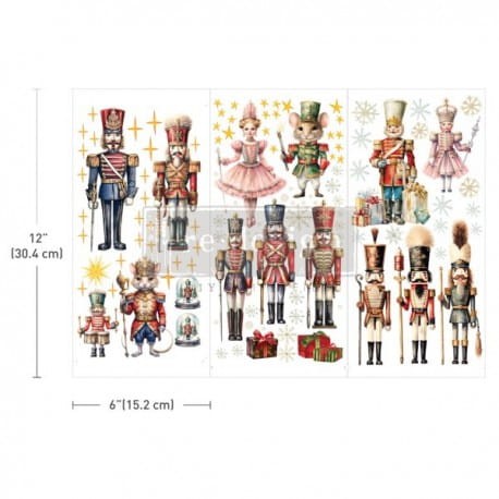 Prima decor transfer do mebli mały 3 części po 15x32,5cm Nutcracker Christmas Dziadek do orzechów