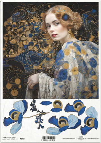 Papier ryżowy A4 ITD R2405 do decoupage kobiety dekoracyjne wzory
