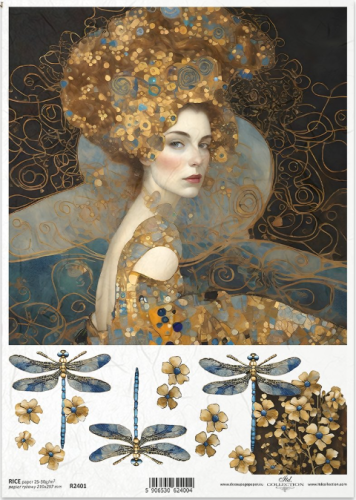 Papier ryżowy A4 ITD R2401 do decoupage kobieta