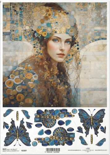Papier ryżowy A4 ITD R2397 do decoupage kobieta