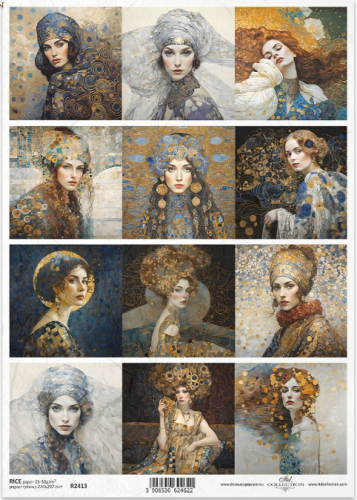 Papier ryżowy A4 ITD R2413 do decoupage kobiety