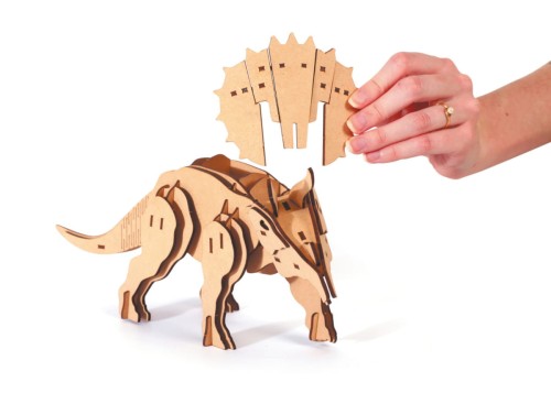 Model do składania Puzzle 3D drewniane Triceratops