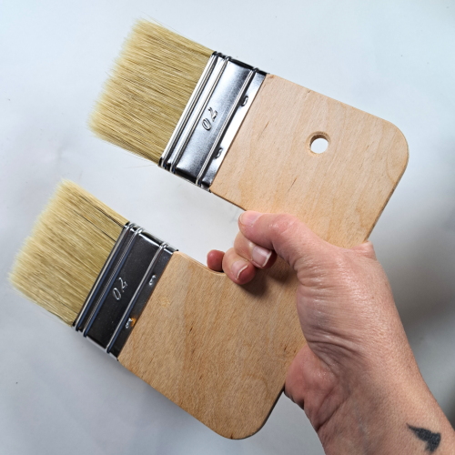 Pędzel do techniki Lime Wash limewash podwójny rozmiar 2x70mm