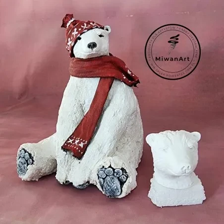 Głowa gipsowa do Powertex - miś polarny