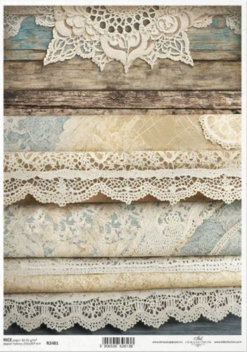 Papier ryżowy A4 ITD R2481 do decoupage koronka