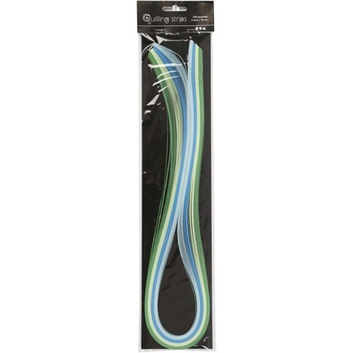 Paski do quillingu 5mmx78cm Niebiesko-Zielone