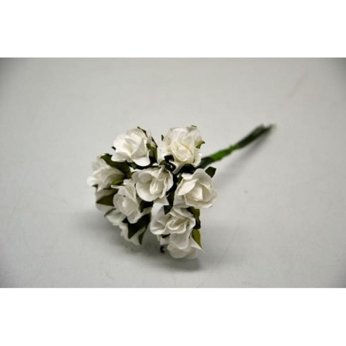 Kwiaty papierowe - białe róże 10 szt