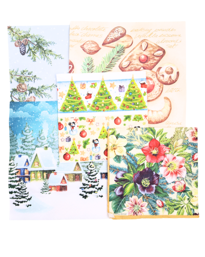 Zestaw serwetek do decoupage Boże Narodzenie zima