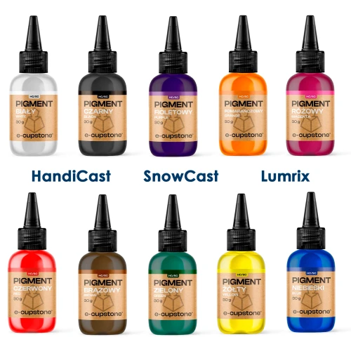 Barwniki pigment płynny do gipsów HandiCast Lumrix Zerra i SnowCast 