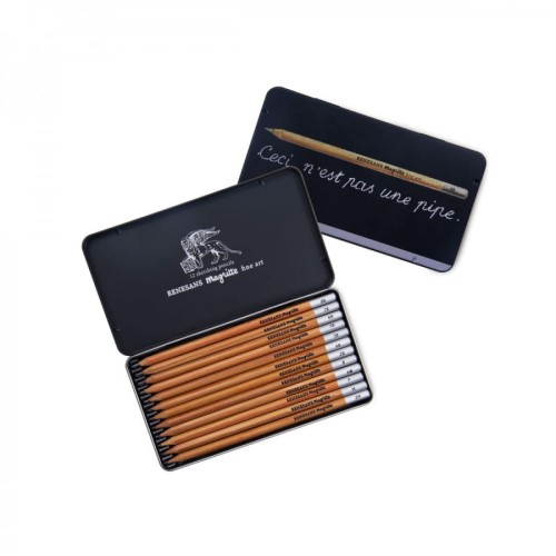 Zestaw ołówków do szkicowania Magritte w metalowej kasetce - 12 szt (2H - 8B)