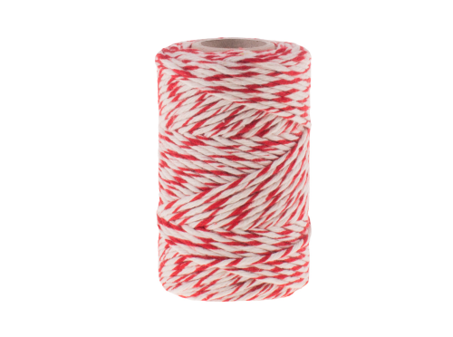 Sznurek bawełniany do makramy 2 mm 100 g dwukolorowy czerwony