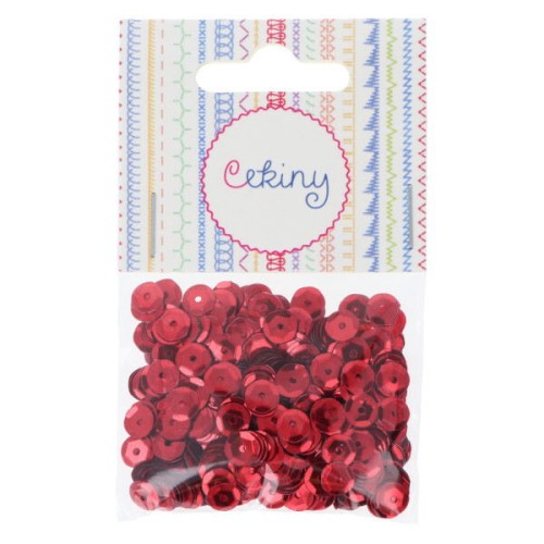 Cekiny czerwone 6 mm 9 g  