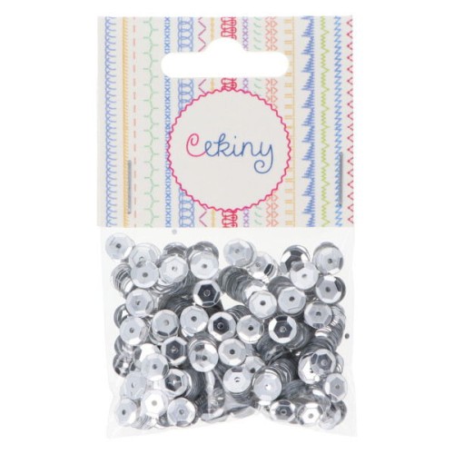 Cekiny srebrne 6 mm 9 g   