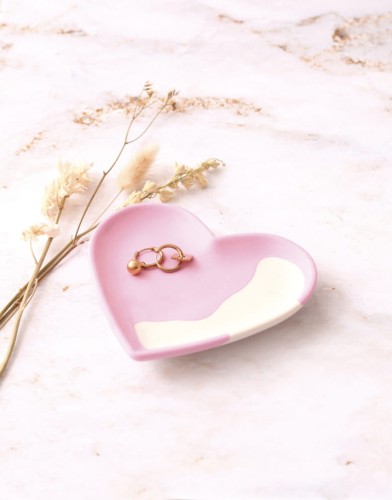 Forma silikonowa do gipsu polimerowego Jesmonite Serce miseczka 12 cm