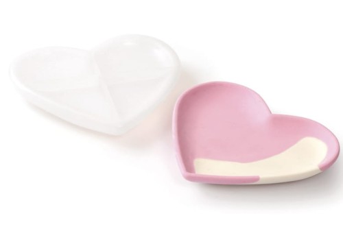 Forma silikonowa do gipsu polimerowego Jesmonite Serce miseczka 12 cm