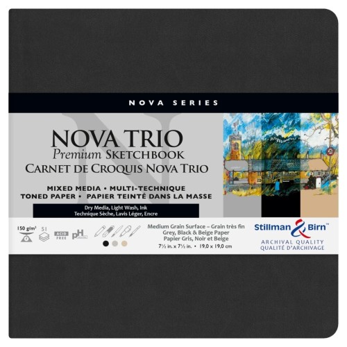 Szkicownik premium Nova Trio 19x19 cm 150 gsm 46 ark Stillman Birn