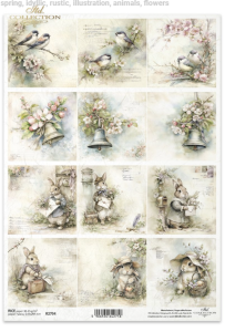 Papier ryżowy A4 ITD R2794 do decoupage wiosna