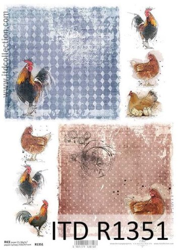 Papier ryżowy A4 ITD R1351 do decoupage Wielkanoc