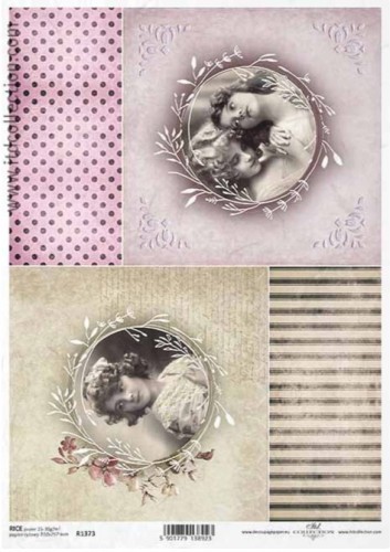 Papier ryżowy A4 ITD R1373 do decoupage vintage